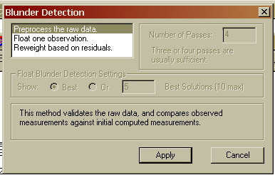 Blunder Detection Dialog Box