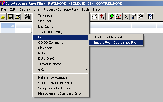 Import control points using Carlson Editor