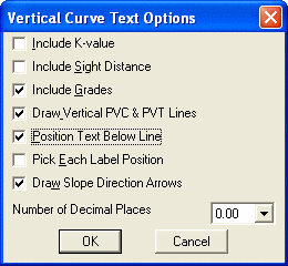 Vertical Curve Dialog