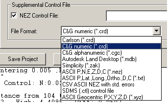 Supplemental Control File Formats