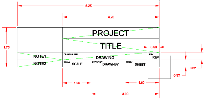 blueprint title block with material list for size a
