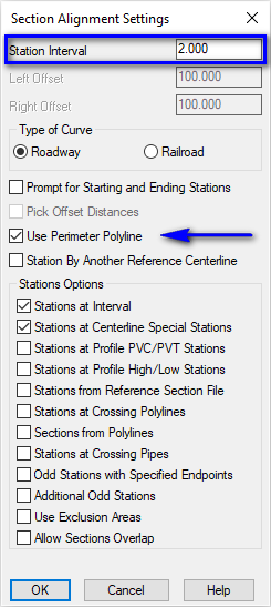 Section Alignment Settings