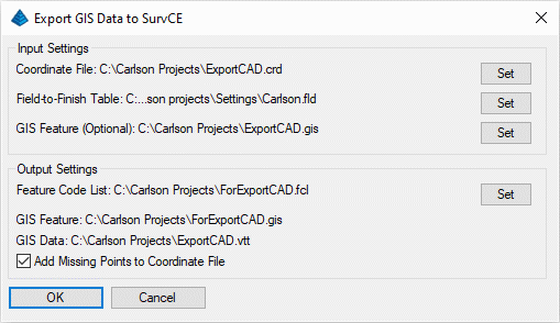 Export GIS Data to SurvCE