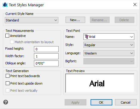 Text Style Manager