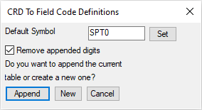 CRD To Field Code Definitions