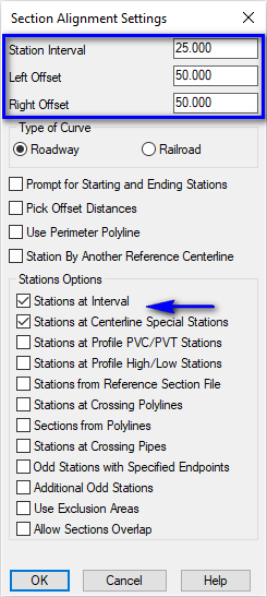 Section Alignment Settings