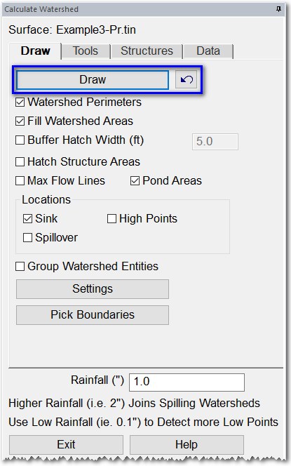 Calculate Watershed - Draw